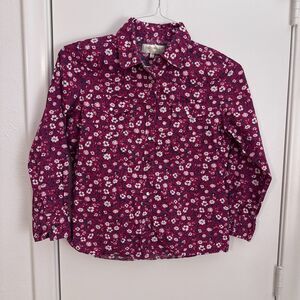 Shyanne Girls’ Pink/Red Floral Western Pearl Snap Button-Up Shirt – Size XL